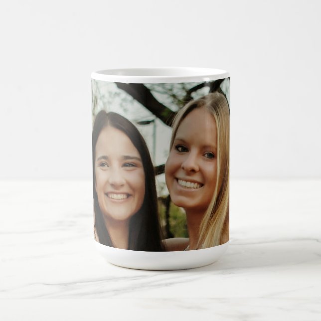 Add Your Own Custom Photo Sisters Besties Kaffemugg (Center)