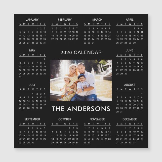 Add Your Own Family Photo 2026 Calendar | Magnet (Framsida)