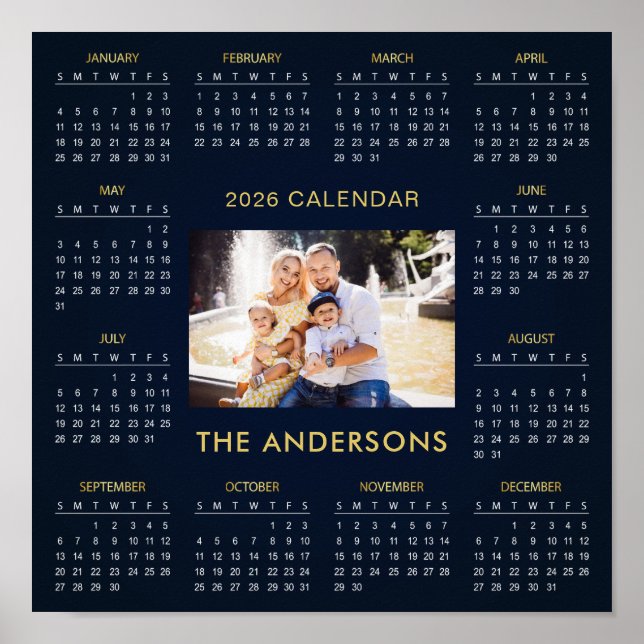Add Your Own Family Photo 2026 Calendar |  Poster (Framsidan)