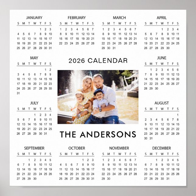 Add Your Own Family Photo 2026 Calendar |  Poster (Framsidan)