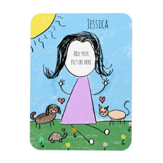 Add your own image | Cute Stick Figure Magnet