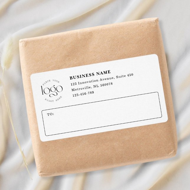 Add Your Own Logo Custom Business White Shipping Fraktsedel (custom personalized business logo shipping label)