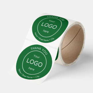 Add your own logo thank you Sticker roll Runt Klistermärke