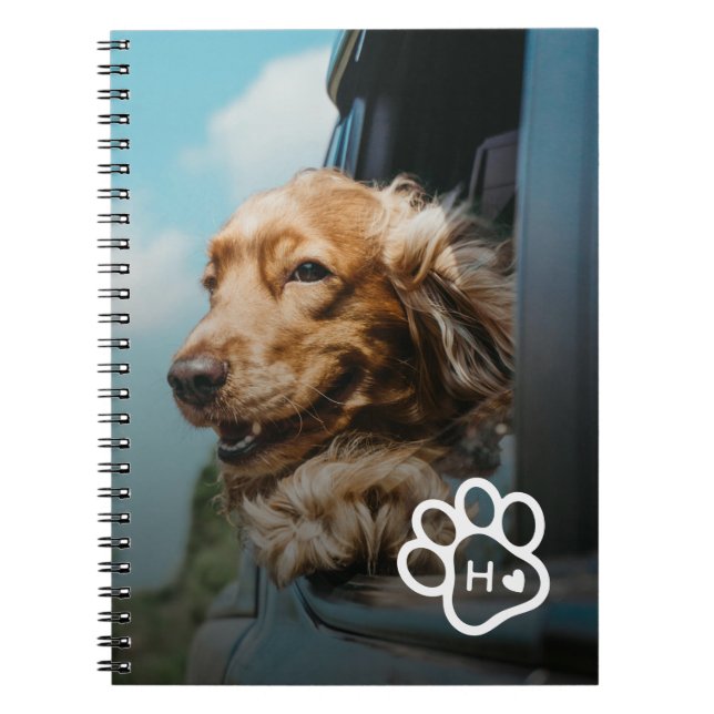 Add Your Own Photo Dog Pets Monogram Anteckningsbok (Framsidan)