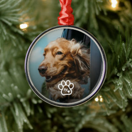 Add Your Own Photo Dog Pets Monogram Julgransprydnad Metall