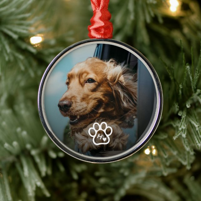 Add Your Own Photo Dog Pets Monogram Julgransprydnad Metall (Träd)