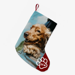 Add Your Own Photo Dog Pets Monogram Liten Julstrumpa