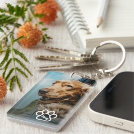 Add Your Own Photo Dog Pets Monogram Nyckelring
