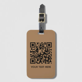 Add your own QR Code text Scan Minimal Simple Lugg Bagagebricka