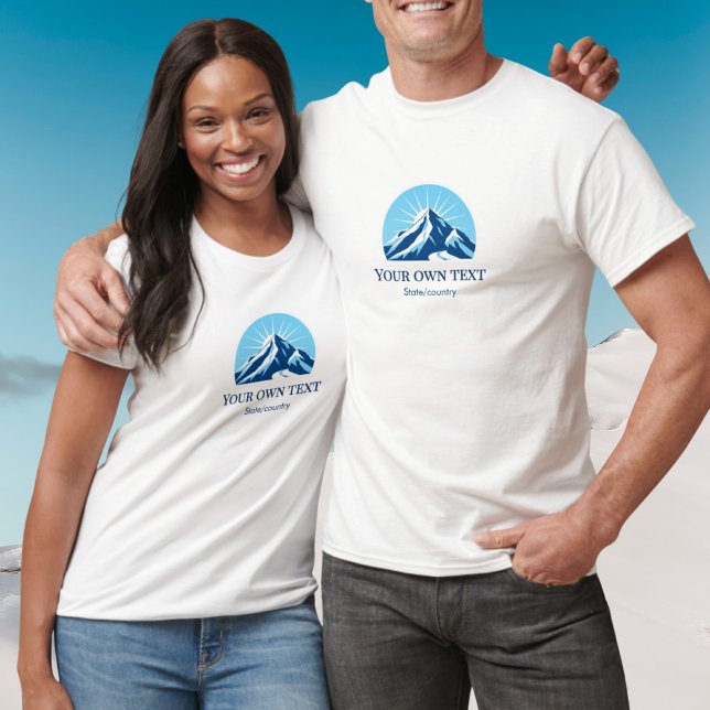 Add your own text ski resort mountain souvenir  t shirt (Skapare uppladdad)