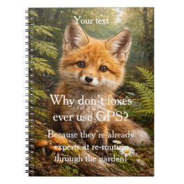 Add your photo and text Modern fine art fox cute Anteckningsbok