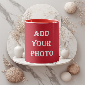 Add Your Photo Romantic Red Personalized NewlyWeds Mugg