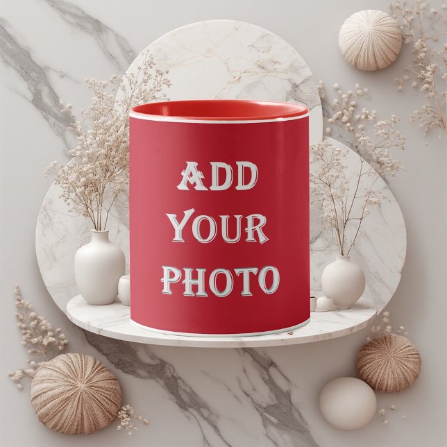 Add Your Photo Romantic Red Personalized NewlyWeds Mugg (Add Your Photo Romantic Red Personalized NewlyWeds Mug)