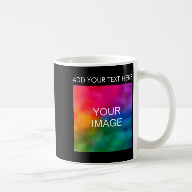 Add Your Text Image Photo Double Sided Mens  Kaffemugg (Höger)