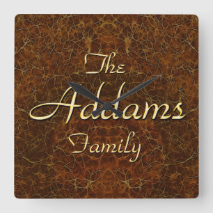 ADDAMS Family Klan Reunion Anpassningsbar Designad Fyrkantig Klocka