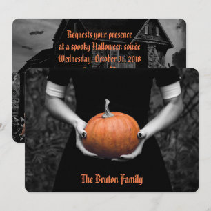 Addams-Inspired Haunted House Halloween fest Inbjudningar