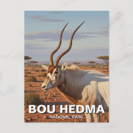 Addax Antelope i Bou Hedma nationalpark i Tunisien Vykort