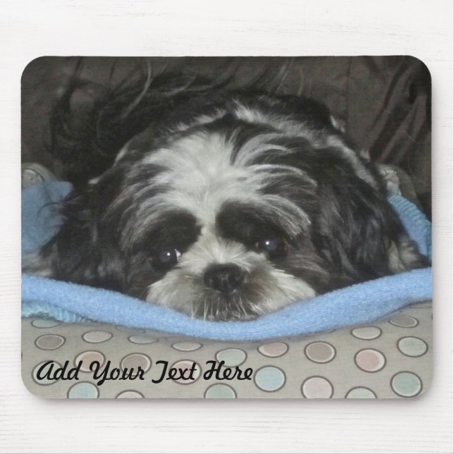 Addera Shih Tzu Puppy Mouse Pad för att anpassa Musmatta (Framsidan)