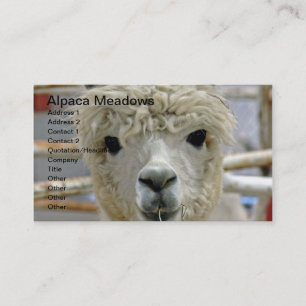 Adderande Alpaca Meadows Visitkort