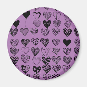 Adderande Black Heart Scribble Teckning Magnet