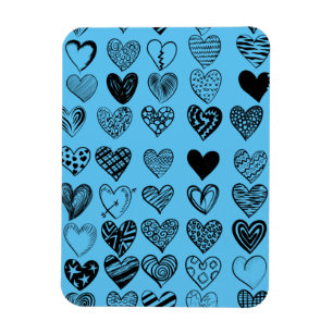 Adderande Black Heart Scribble Teckning Magnet