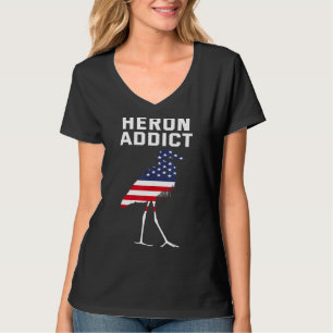 Addict USA flagga Blue Heron T Shirt