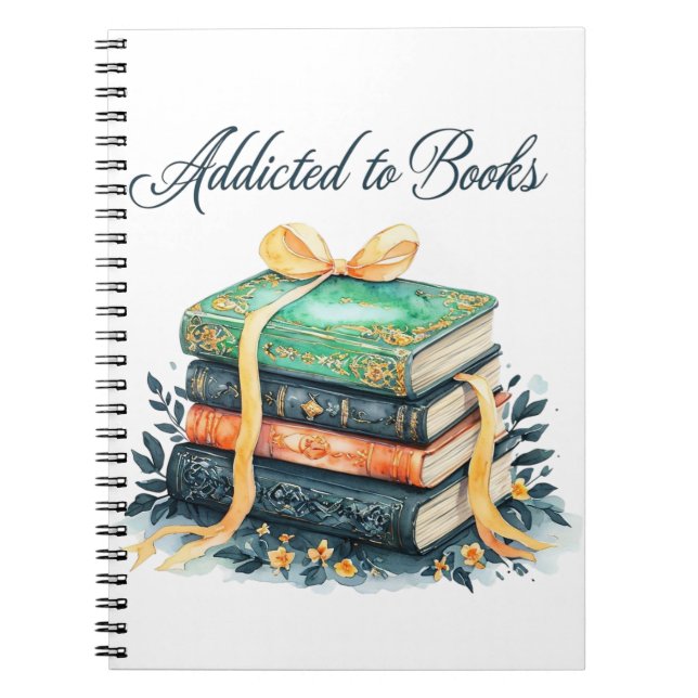 Addicted to books - schrift anteckningsbok (Framsidan)