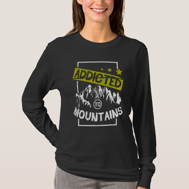 Addicted to mountains hiking t shirt (Framsida)