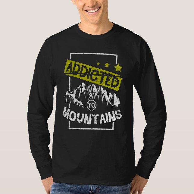 Addicted to mountains hiking t shirt (Framsida)