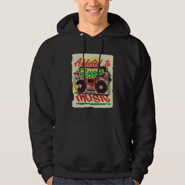 Addicted to Reggae Music Rastafari Religion Rastaf Hoodie (Framsida)