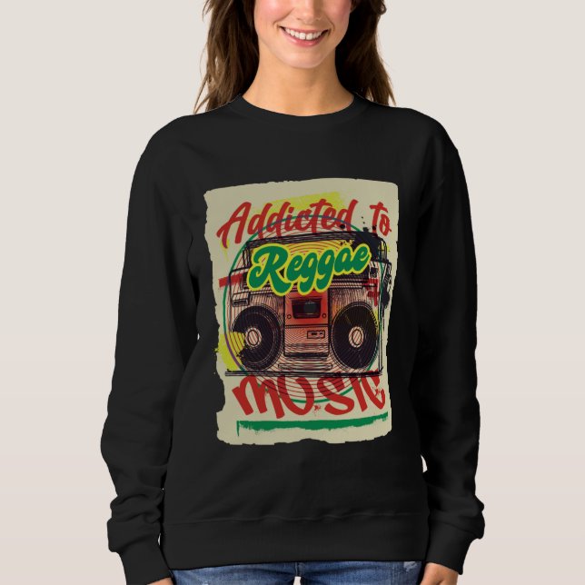 Addicted to Reggae Music Rastafari Religion Rastaf T Shirt (Framsida)