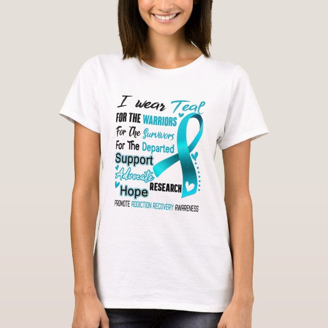 Addiction Recovery Awareness Month Ribbon Gifts T Shirt (Framsida)