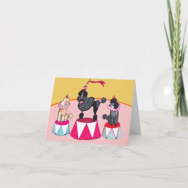 Addie's Circus Pudel Notecard Kort (Framsida)