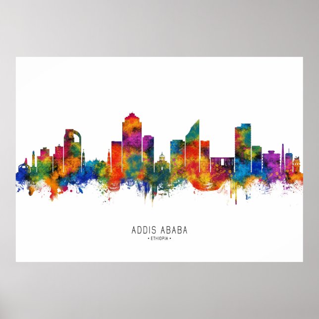 Addis Ababa Ethiopia skyline Poster (Framsidan)