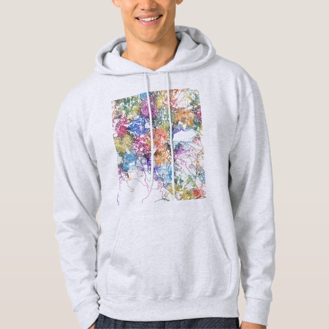 Addis Ababa Etiopien Stadskarta Hoodie (Framsida)