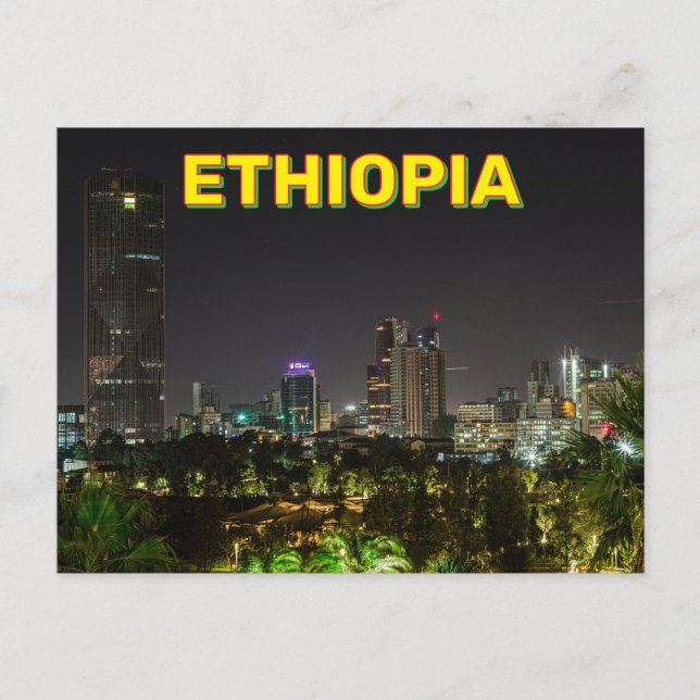 Addis Abeba, Etiopien på natten Vykort (Framsida)