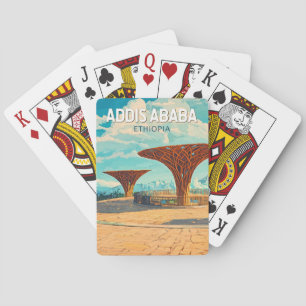 Addis Abeba Etiopien Resa Konst Vintage Casinokort
