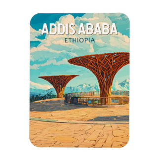 Addis Abeba Etiopien Resa Konst Vintage Magnet