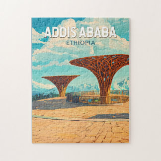 Addis Abeba Etiopien Resa Konst Vintage Pussel
