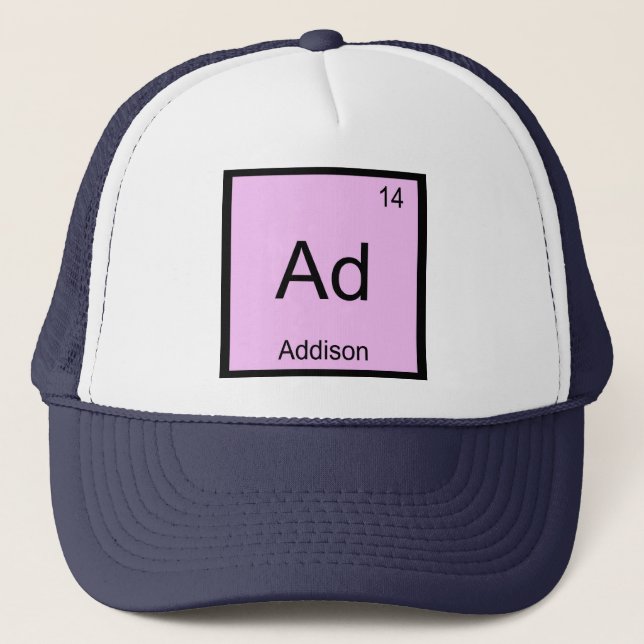 Addison Namn Kemiskt Element Periodiska Systemet Truckerkeps (Framsida)