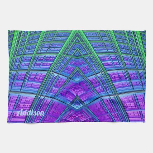 ADDISON ~ Purple Green Blue ~ ORIGINAL Kitchen  Kökshandduk (Horisontell)