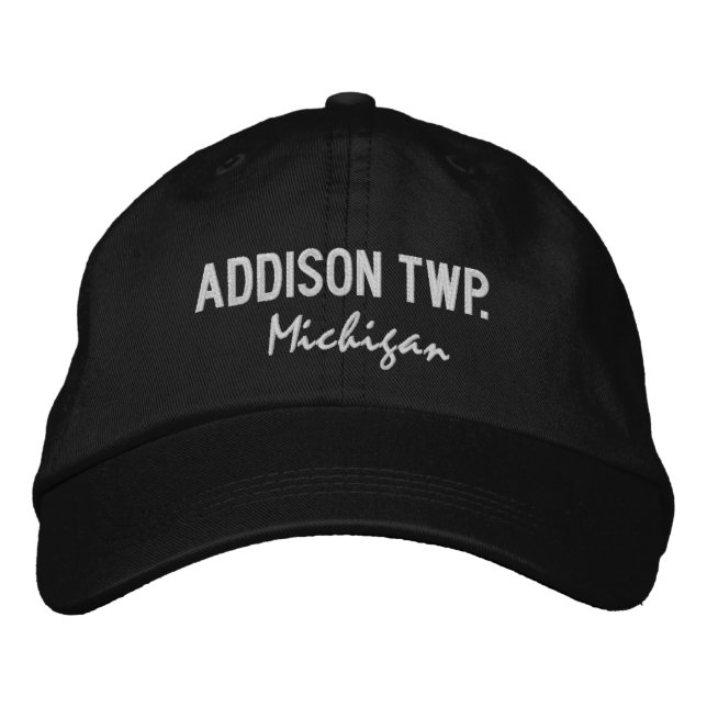 Addison Twp. Michigan Embroidered Baseball Hat Broderad Keps (Framsida)