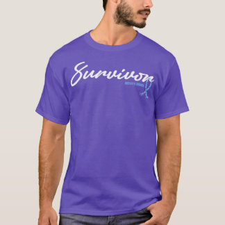 Addisons Disease Awareness Survivor Glitter Ribbon T Shirt