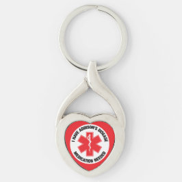 Addisons sjukdom twisted heart silverfärgad nyckelring