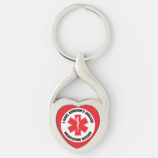 Addisons sjukdom twisted heart silverfärgad nyckelring