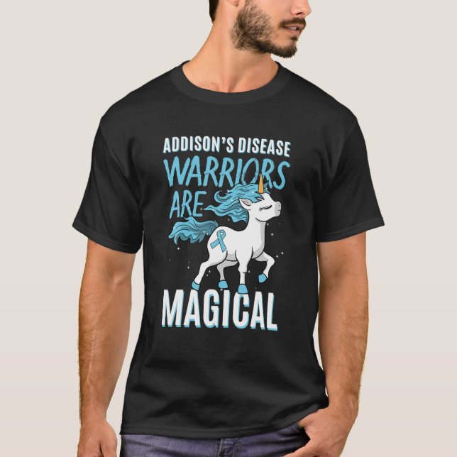 Addisons sjukdomskändare Hypocortisolism Unicorn T Shirt (Framsida)
