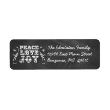 Address Label Peace Kärlek Joy Chalkboard Helgdag