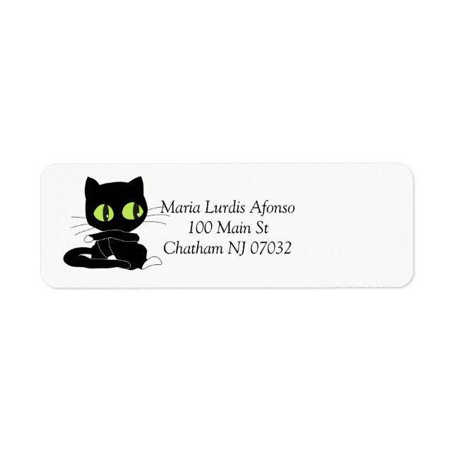 Address Labels Cats Black Returadress Etikett (Framsidan)
