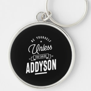 Addyson Personlig Namn Birthday Rund Silverfärgad Nyckelring