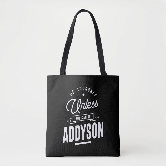 Addyson Personlig Namn Birthday Tygkasse (Framsida)